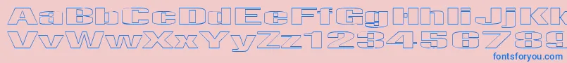 フォントTelfho – ピンクの背景に青い文字