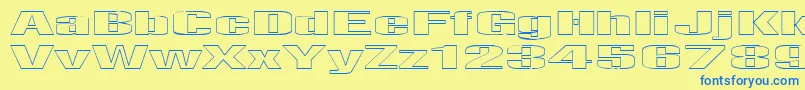 Telfho Font – Blue Fonts on Yellow Background