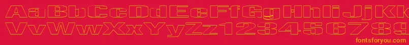 フォントTelfho – 赤い背景にオレンジの文字