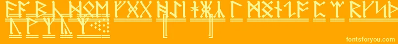 RuneA2 Font – Yellow Fonts on Orange Background