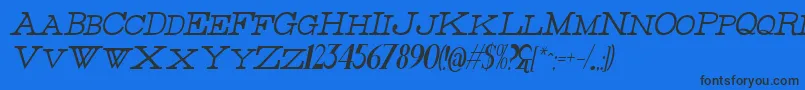 Fonte ThinHighItalic – fontes pretas em um fundo azul