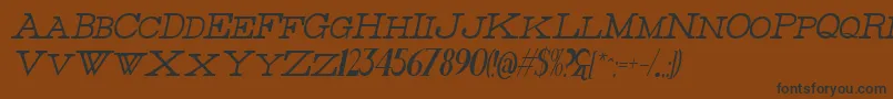 Saiba mais sobre a fonte ThinHighItalic Fonte ThinHighItalic – fontes pretas em um fundo marrom