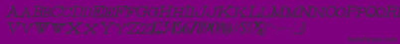 Czcionka ThinHighItalic – czarne czcionki na fioletowym tle