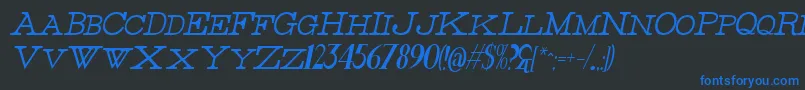 ThinHighItalic Font – Blue Fonts on Black Background