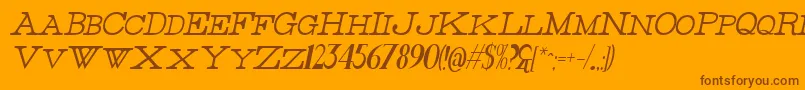 ThinHighItalic Font – Brown Fonts on Orange Background
