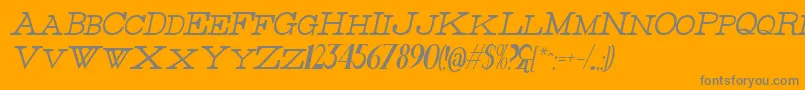 ThinHighItalic-fontti – harmaat kirjasimet oranssilla taustalla