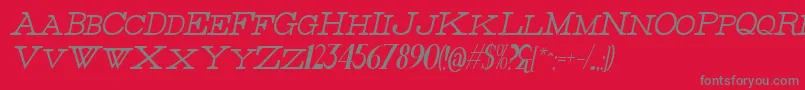 Fonte ThinHighItalic – fontes cinzas em um fundo vermelho