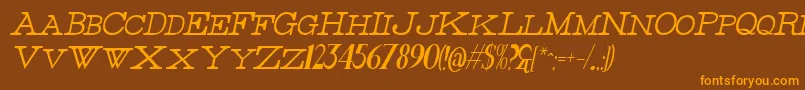ThinHighItalic Font – Orange Fonts on Brown Background