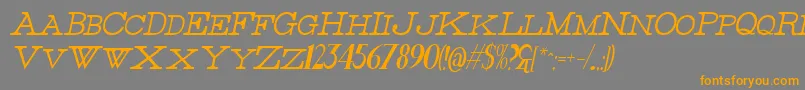 ThinHighItalic-Schriftart – Orangefarbene Schriften auf grauem Hintergrund