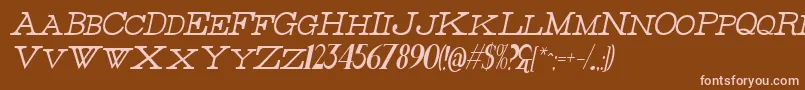 Fonte ThinHighItalic – fontes rosa em um fundo marrom