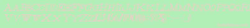 Czcionka ThinHighItalic – różowe czcionki na zielonym tle