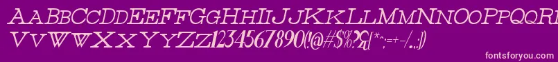 ThinHighItalic Font – Pink Fonts on Purple Background