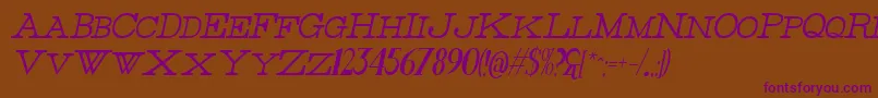 ThinHighItalic Font – Purple Fonts on Brown Background