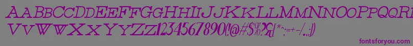 ThinHighItalic Font – Purple Fonts on Gray Background