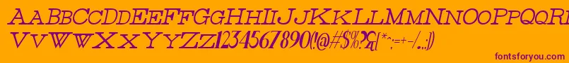 ThinHighItalic Font – Purple Fonts on Orange Background