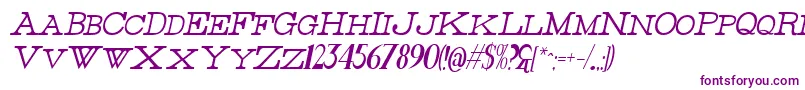 ThinHighItalic Font – Purple Fonts on White Background