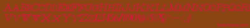 ThinHighItalic Font – Red Fonts on Brown Background