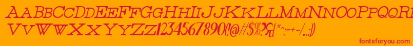 ThinHighItalic Font – Red Fonts on Orange Background