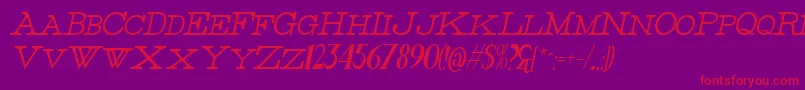 fuente ThinHighItalic – Fuentes Rojas Sobre Fondo Morado