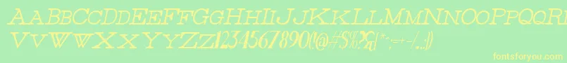 ThinHighItalic Font – Yellow Fonts on Green Background