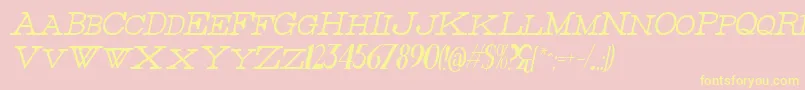 ThinHighItalic-Schriftart – Gelbe Schriften auf rosa Hintergrund