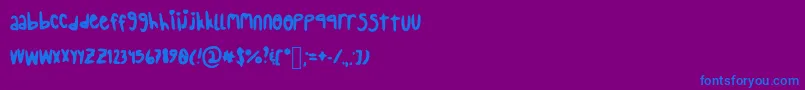 フォントSkippingStones – 紫色の背景に青い文字