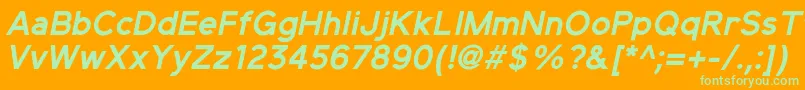 ElliotsansBolditalic Font – Green Fonts on Orange Background