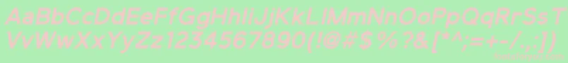 ElliotsansBolditalic-fontti – vaaleanpunaiset fontit vihreällä taustalla