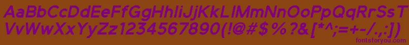 ElliotsansBolditalic Font – Purple Fonts on Brown Background