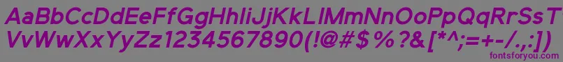 ElliotsansBolditalic-fontti – violetit fontit harmaalla taustalla