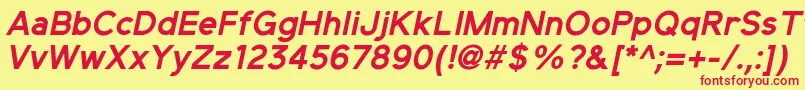 ElliotsansBolditalic-fontti – punaiset fontit keltaisella taustalla