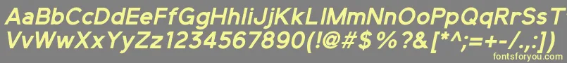 ElliotsansBolditalic-fontti – keltaiset fontit harmaalla taustalla
