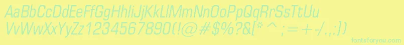 EuropecondItalic Font – Green Fonts on Yellow Background