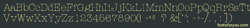 フォントRoget – 黒い背景に黄色の文字