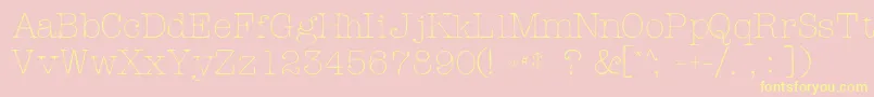 Roget-Schriftart – Gelbe Schriften auf rosa Hintergrund