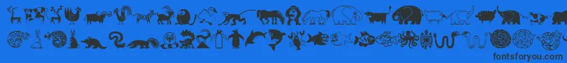 Шрифт MiniPicsLilCritters – чёрные шрифты на синем фоне