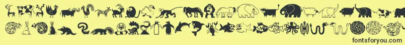 Police MiniPicsLilCritters – polices noires sur fond jaune