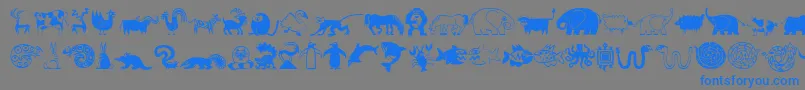 MiniPicsLilCritters Font – Blue Fonts on Gray Background