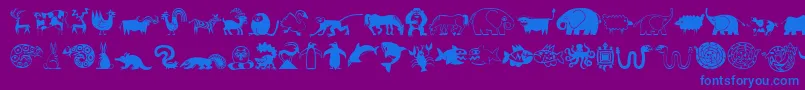 MiniPicsLilCritters Font – Blue Fonts on Purple Background