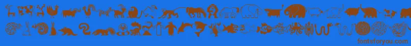 MiniPicsLilCritters Font – Brown Fonts on Blue Background