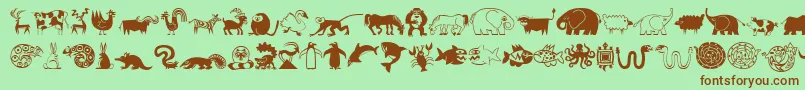 fuente MiniPicsLilCritters – Fuentes Marrones Sobre Fondo Verde