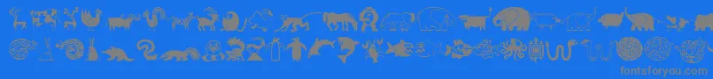 MiniPicsLilCritters Font – Gray Fonts on Blue Background