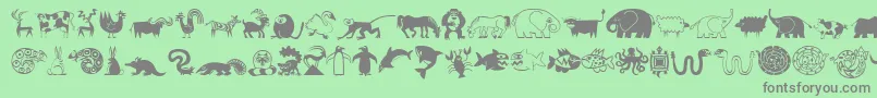 Шрифт MiniPicsLilCritters – серые шрифты на зелёном фоне