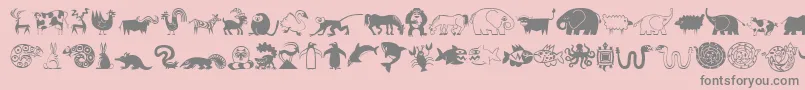 MiniPicsLilCritters Font – Gray Fonts on Pink Background