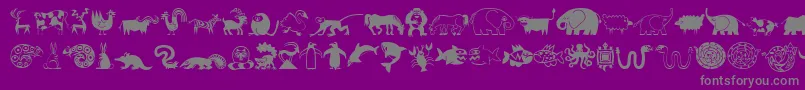 MiniPicsLilCritters Font – Gray Fonts on Purple Background