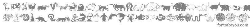 Шрифт MiniPicsLilCritters – серые шрифты на белом фоне