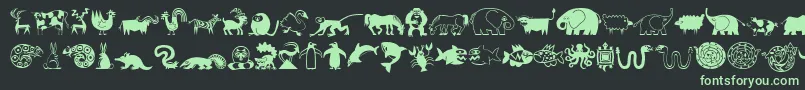 fuente MiniPicsLilCritters – Fuentes Verdes Sobre Fondo Negro