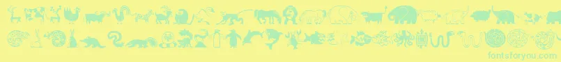 MiniPicsLilCritters Font – Green Fonts on Yellow Background