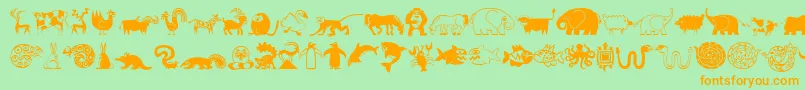 fuente MiniPicsLilCritters – Fuentes Naranjas Sobre Fondo Verde