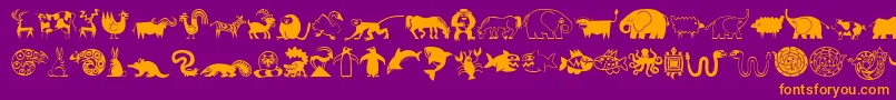 Lisätietoja MiniPicsLilCritters-fontista MiniPicsLilCritters-fontti – oranssit fontit violetilla taustalla